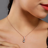 Dangling Gemstone Cascade Silver Necklace
