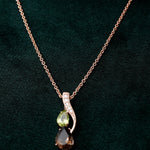 Dangling Gemstone Cascade Silver Necklace - Diavo Jewels