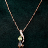 Dangling Gemstone Cascade Silver Necklace