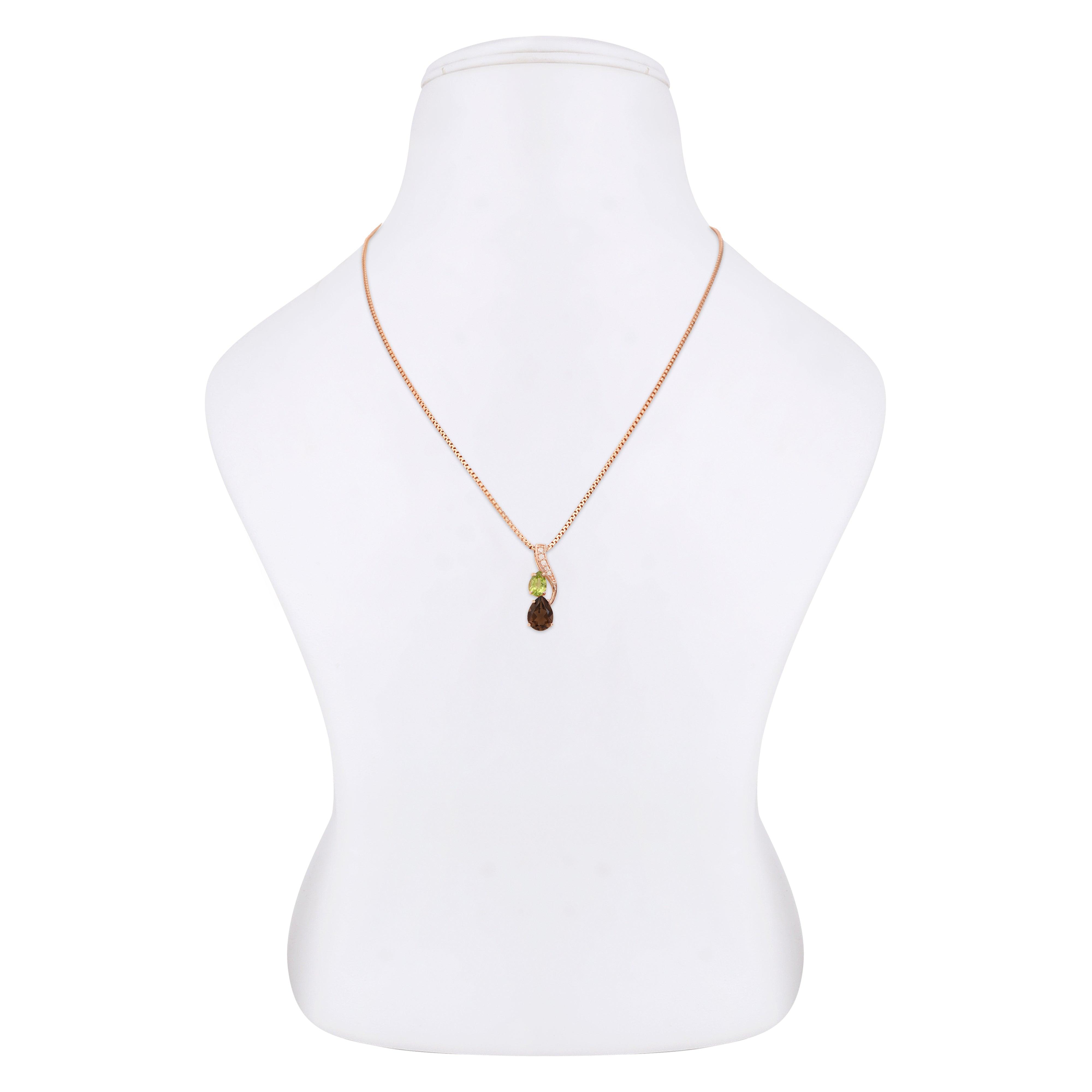 Dangling Gemstone Cascade Silver Necklace - Diavo Jewels