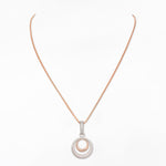 CZ Dual Hoops Silver Necklace - Diavo Jewels