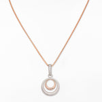 CZ Dual Hoops Silver Necklace - Diavo Jewels