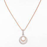 CZ Dual Hoops Silver Necklace