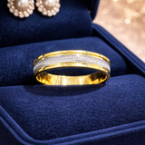 Radiant Stripe Gold Ladies Ring