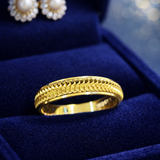 Ladies Classic Texture Gold Ring