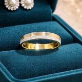Elegant Line Dual Tone Ladies Gold Ring