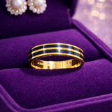 Aurelia Midnight Stripes Gold Ladies Ring