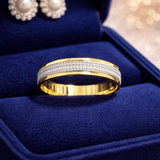 Radiant Texture Dual Tone Gold Ladies Ring