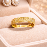 Radiant Glitter Band Ladies Gold Ring