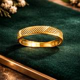 Signature Textured Gold Gents Ring