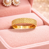 Golden Spark Texture Gold Ladies Ring