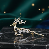 Majestic Reindeer Floret Diamond Brooch