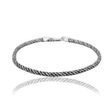 Rugged Rope of Radiance Men's Silver Bracelet