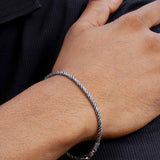 Rugged Rope of Radiance Men's Silver Bracelet