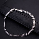 Vortex Braided Chain Men's Silver Bracelet