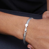Vortex Braided Chain Men's Silver Bracelet