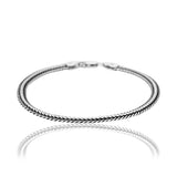 Vortex Braided Chain Men's Silver Bracelet