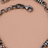 Bullet Blaze Men's Silver Bracelet