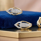 Aurora Leaf Diamond Hoops