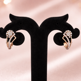 Floral Curve Diamond Hoops