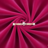 Diamond Clover Solitaire Double-Bar Bangle