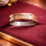 Flow Line Gold Dual Tone Gents Ring
