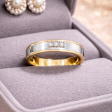 Sleek Dual Tone Gold Ladies Ring
