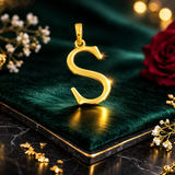 S Initial Elegance Gold Pendant