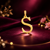 S Initial Elegance Gold Pendant