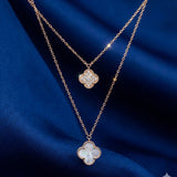 Clover Silhouette Layered Diamond Necklace