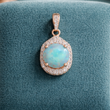 Azure Halo Diamond Pendant