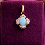 Azure Clover Diamond Pendant