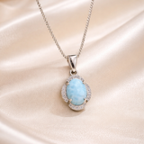 Azure Aura Diamond Pendant