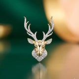 Noble Stag Portrait Diamond Brooch