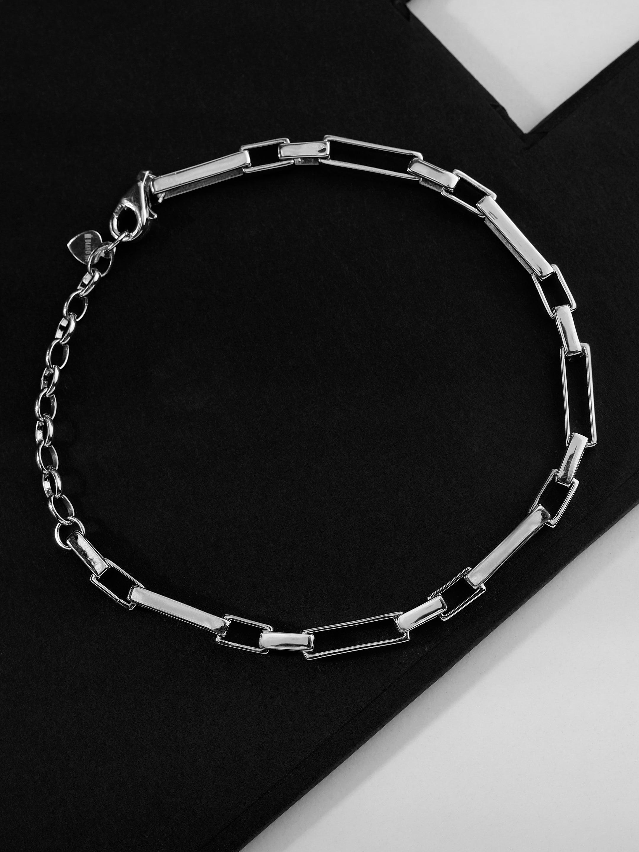 Eternal Eva Rhodium Plated Men's Silver Bracelet - Diavo Jewels