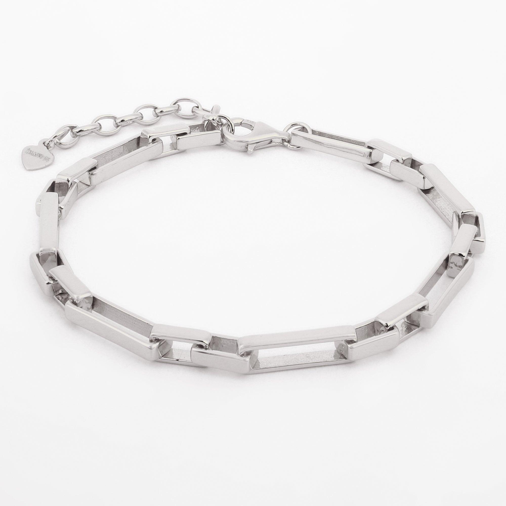 Eternal Eva Rhodium Plated Men's Silver Bracelet - Diavo Jewels