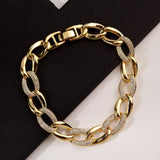 Zircon Zest Gold Plated Men's Silver Bracelet - Diavo Jewels