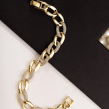 Zircon Zest Gold Plated Men's Silver Bracelet - Diavo Jewels