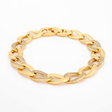 Zircon Zest Gold Plated Men's Silver Bracelet - Diavo Jewels