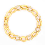 Zircon Zest Gold Plated Men's Silver Bracelet - Diavo Jewels