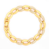 Zircon Zest Gold Plated Men's Silver Bracelet - Diavo Jewels