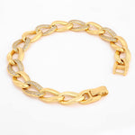 Zircon Zest Gold Plated Men's Silver Bracelet - Diavo Jewels