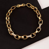 Rolo Gold Plated Men's Silver Bracelet - Diavo Jewels