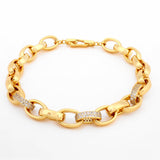 Rolo Gold Plated Men's Silver Bracelet - Diavo Jewels