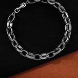 Radiant Rolo Rhodium-Plated Men's Silver Bracelet - Diavo Jewels