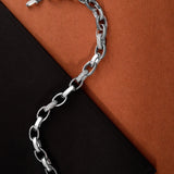 Radiant Rolo Rhodium-Plated Men's Silver Bracelet - Diavo Jewels