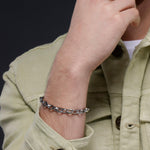 Radiant Rolo Rhodium-Plated Men's Silver Bracelet - Diavo Jewels