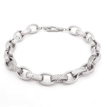 Radiant Rolo Rhodium-Plated Men's Silver Bracelet - Diavo Jewels