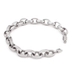 Radiant Rolo Rhodium-Plated Men's Silver Bracelet - Diavo Jewels