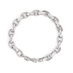 Radiant Rolo Rhodium-Plated Men's Silver Bracelet - Diavo Jewels